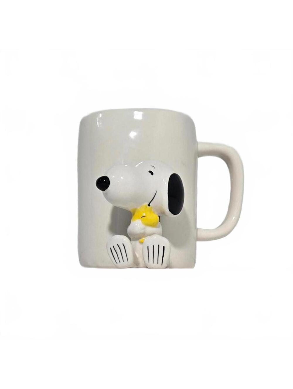 Rae Dunn x Peanuts Snoopy & Woodstock "Best Pals" Sculpted Ceramic Mug / EUC